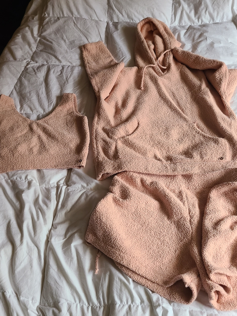 Buff Bunny Collection Loop Yarn Set in Soft Pink M Tops L Bottom